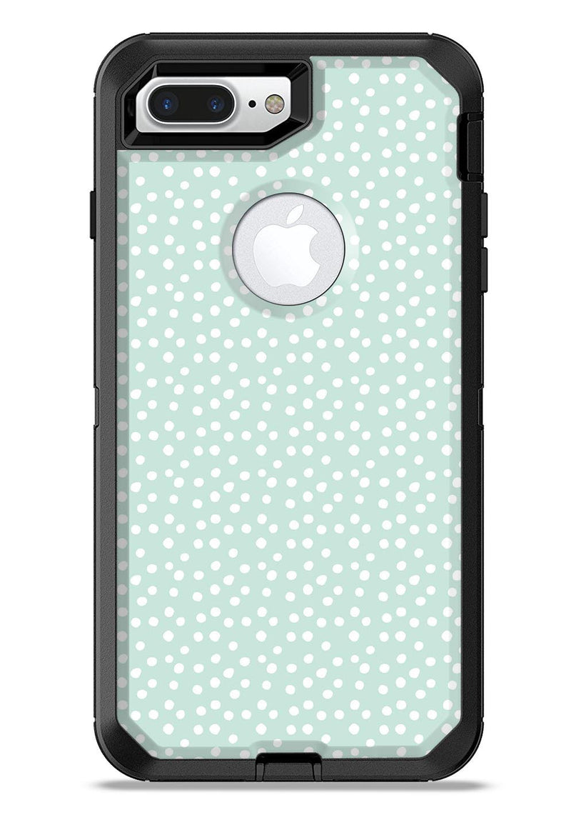 The Mint and White Micro Polka Dots - iPhone 7 or 7 Plus Commuter Case Skin Kit