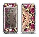 The Mirrored Gold & Purple Elegance Apple iPhone 5-5s LifeProof Nuud Case Skin Set