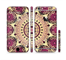 The Mirrored Gold & Purple Elegance Sectioned Skin Series for the Apple iPhone 6/6s Plus