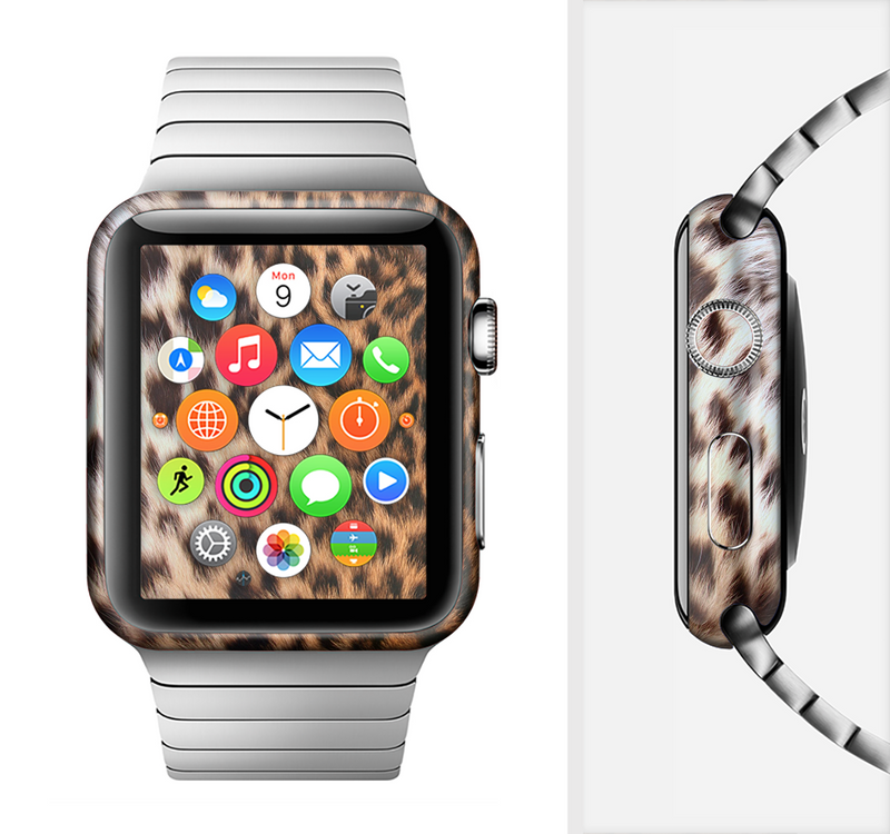 The Mirrored Leopard Hide Full-Body Skin Set for the Apple Watch