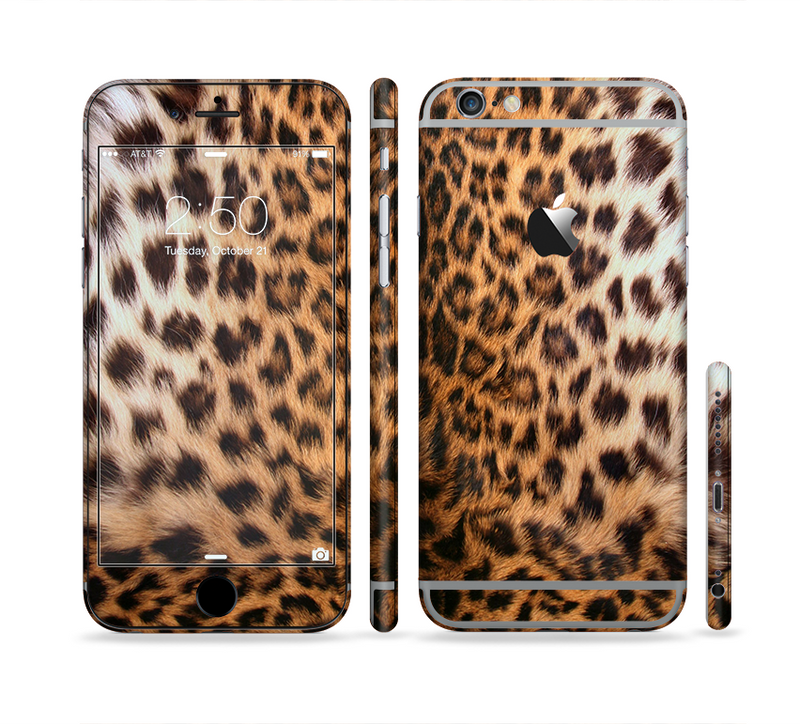 The Mirrored Leopard Hide Sectioned Skin Series for the Apple iPhone 6/6s Plus