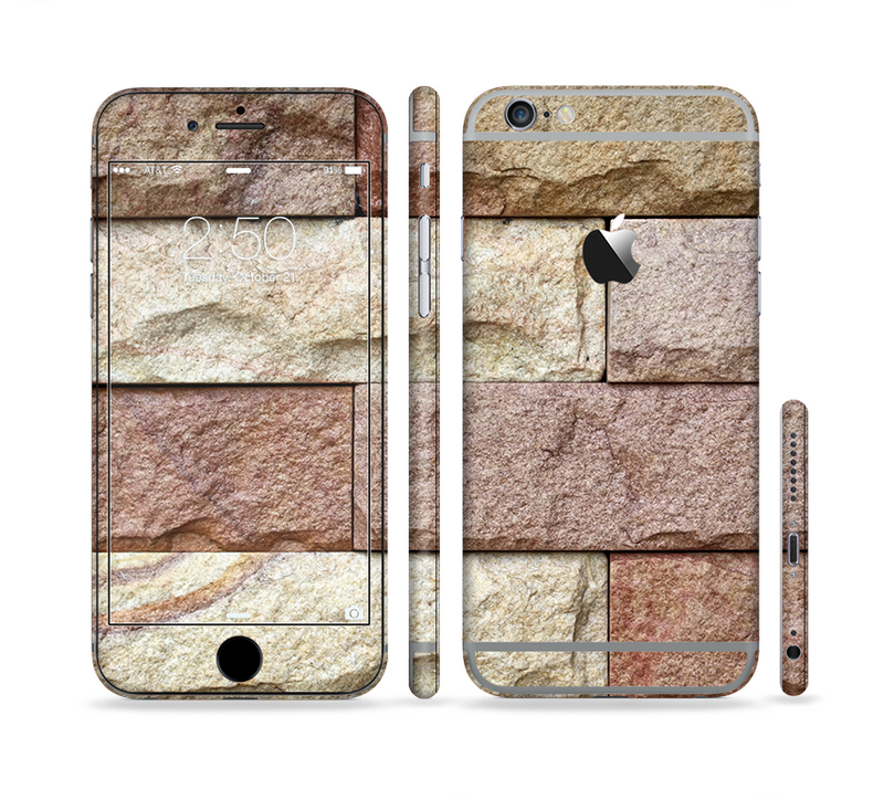 The Mixed Color Stone Wall V3 Sectioned Skin Series for the Apple iPhone 6/6s Plus