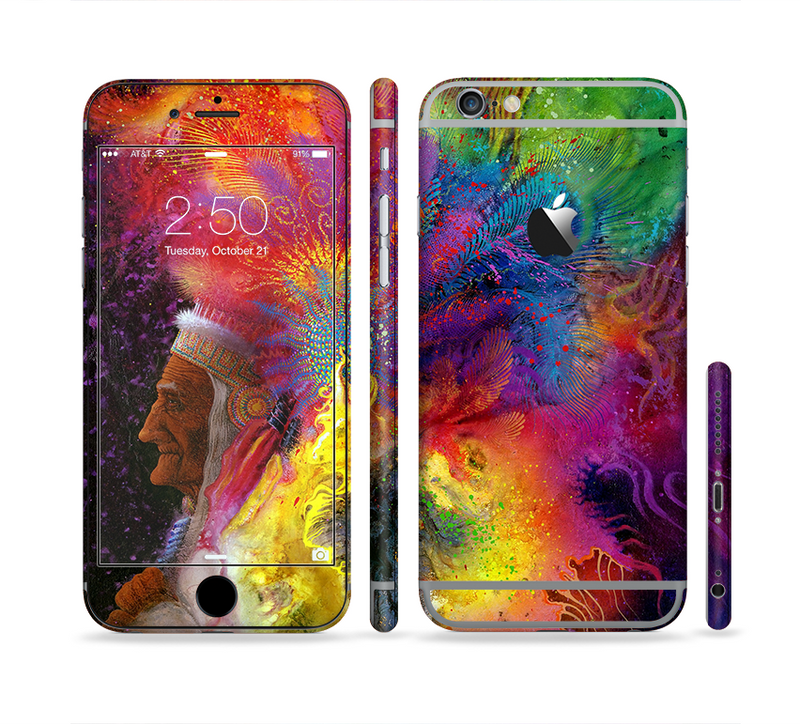 The Mixed Neon Paint Sectioned Skin Series for the Apple iPhone 6/6s