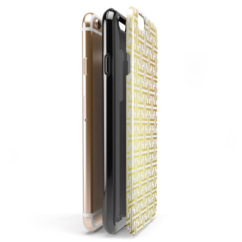 The Modern Green Pattern iPhone 6/6s or 6/6s Plus 2-Piece Hybrid INK-Fuzed Case