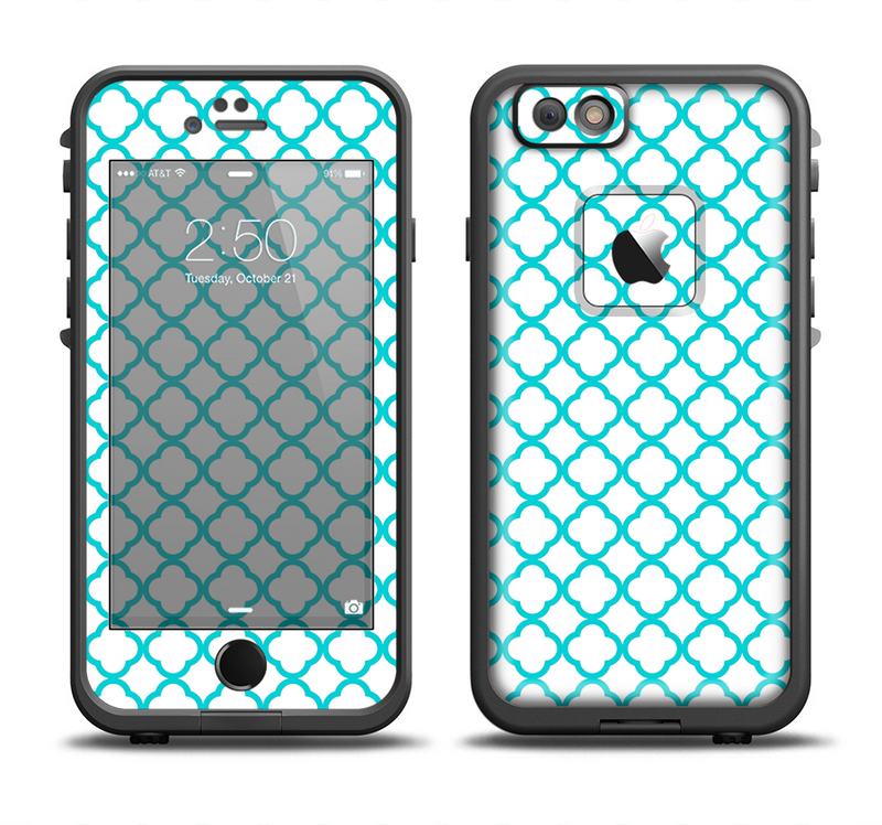 The Moracan Teal on White Apple iPhone 6/6s LifeProof Fre Case Skin Set