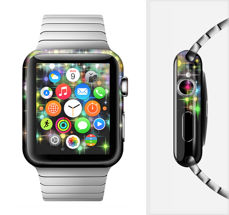 The Multicolored Glistening Lights Full-Body Skin Set for the Apple Watch