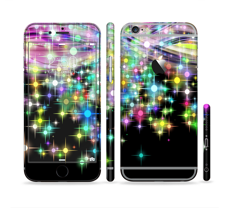 The Multicolored Glistening Lights Sectioned Skin Series for the Apple iPhone 6/6s
