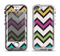 The Multicolored Pixelated ZigZag CHevron Pattern Apple iPhone 5-5s LifeProof Nuud Case Skin Set
