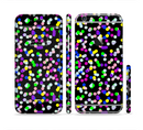 The Multicolored Polka with Black Background Sectioned Skin Series for the Apple iPhone 6/6s