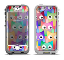 The Multicolored Shy Owls Pattern Apple iPhone 5-5s LifeProof Nuud Case Skin Set