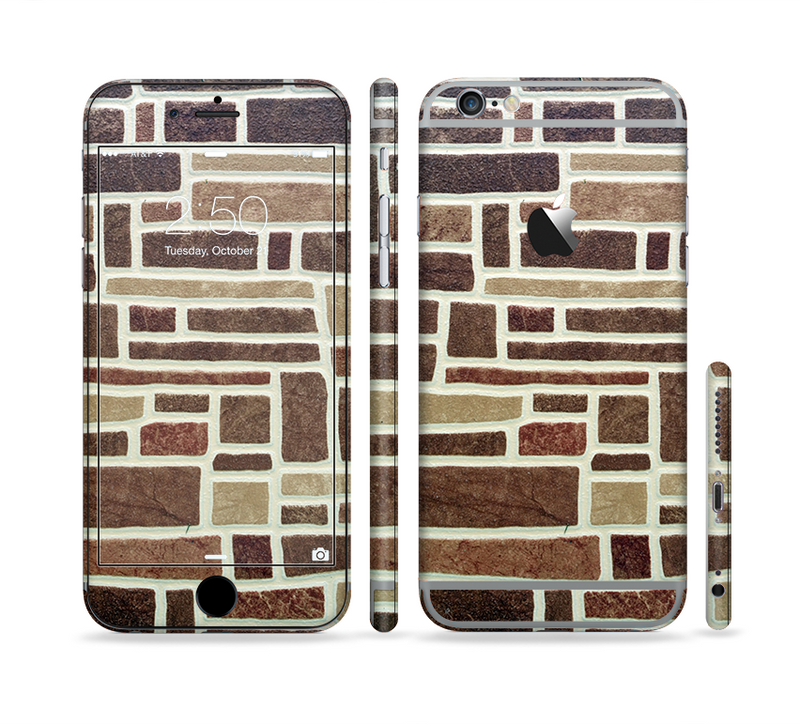 The Multicolored Stone Wall V4 Sectioned Skin Series for the Apple iPhone 6/6s Plus