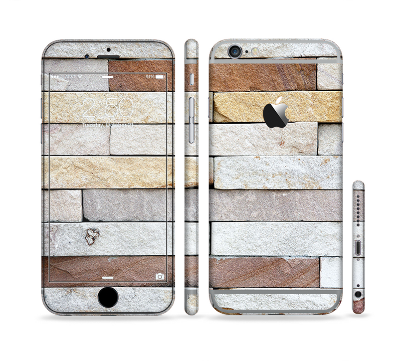 The Multicolored Stone Wall v5 Sectioned Skin Series for the Apple iPhone 6/6s Plus
