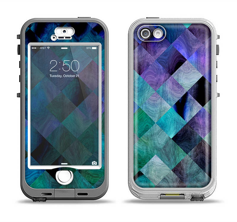 The Multicolored Tile-Swirled Pattern Apple iPhone 5-5s LifeProof Nuud Case Skin Set