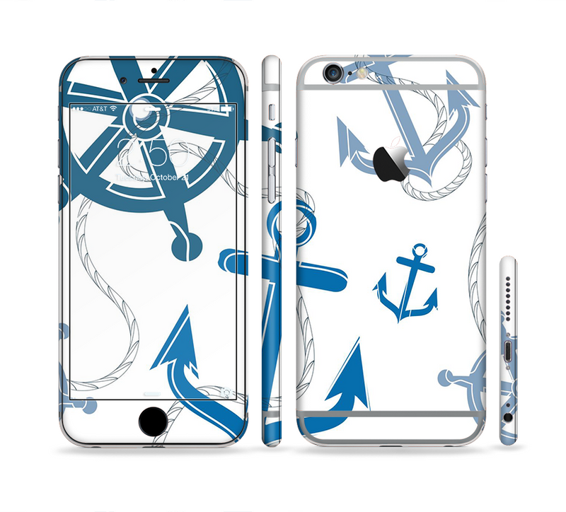 The Nautical Anchor Collage Sectioned Skin Series for the Apple iPhone 6/6s