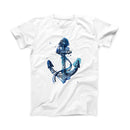 The Nautical Watercolor Anchor ink-Fuzed Front Spot Graphic Unisex Soft-Fitted Tee Shirt