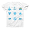 The Nautical Watercolor Pattern ink-Fuzed Unisex All Over Full-Printed Fitted Tee Shirt