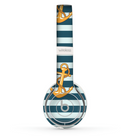 The Navy Striped with Gold Anchors Skin Set for the Beats by Dre Solo 2 Wireless Headphones