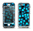 The Neon Blue Abstract Cubes Apple iPhone 5-5s LifeProof Nuud Case Skin Set