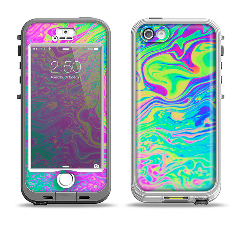 The Neon Color Fushion Apple iPhone 5-5s LifeProof Nuud Case Skin Set