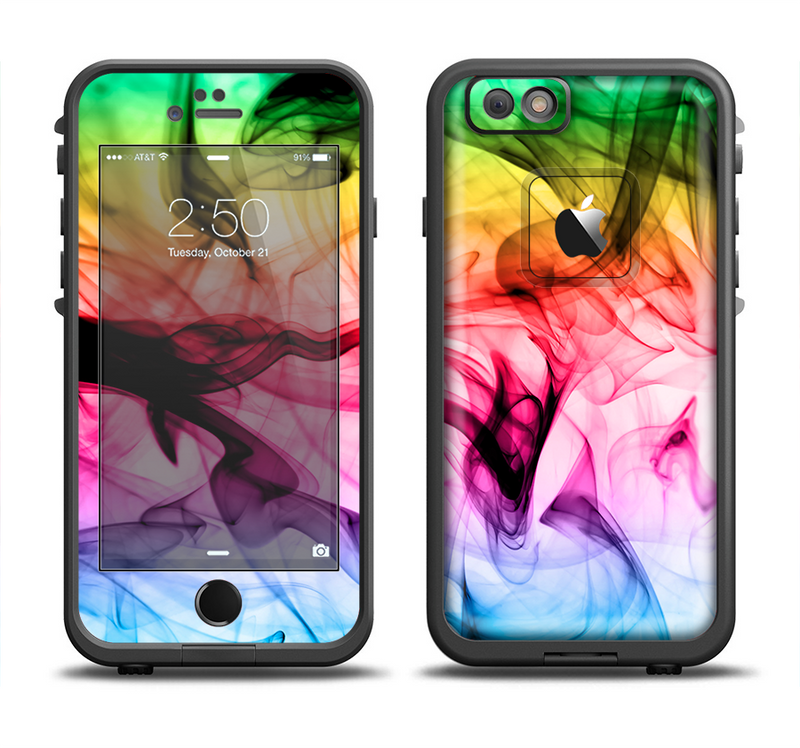 The Neon Glowing Fumes Apple iPhone 6/6s LifeProof Fre Case Skin Set