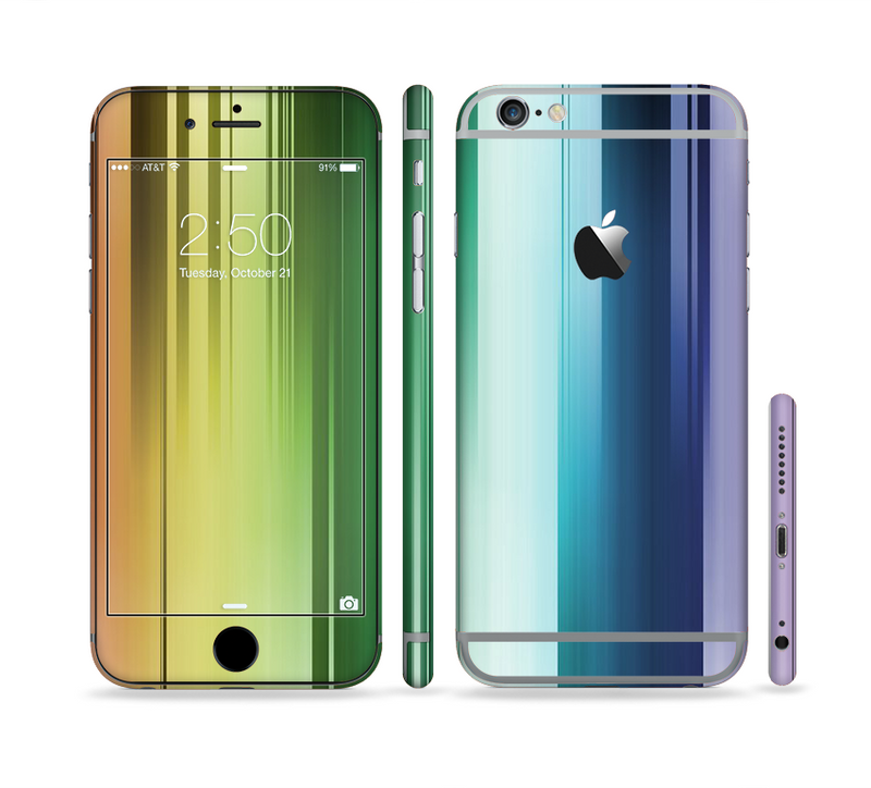 The Neon Horizontal Color Strips Sectioned Skin Series for the Apple iPhone 6/6s
