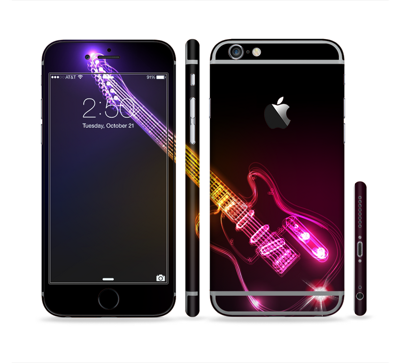 The Neon Light Guitar Sectioned Skin Series for the Apple iPhone 6/6s Plus