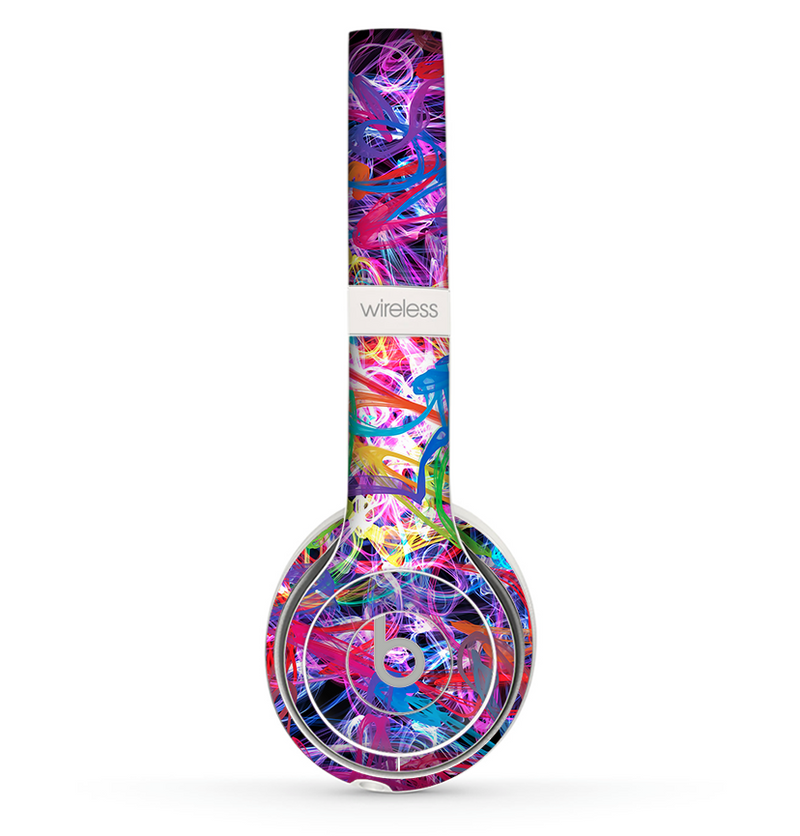 The Neon Overlapping Squiggles Skin Set for the Beats by Dre Solo 2 Wireless Headphones