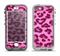 The Neon Pink Cheetah Animal Print Apple iPhone 5-5s LifeProof Nuud Case Skin Set