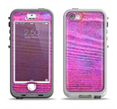 The Neon Pink Dyed Wood Grain Apple iPhone 5-5s LifeProof Nuud Case Skin Set