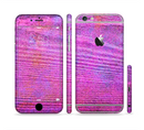 The Neon Pink Dyed Wood Grain Sectioned Skin Series for the Apple iPhone 6/6s Plus