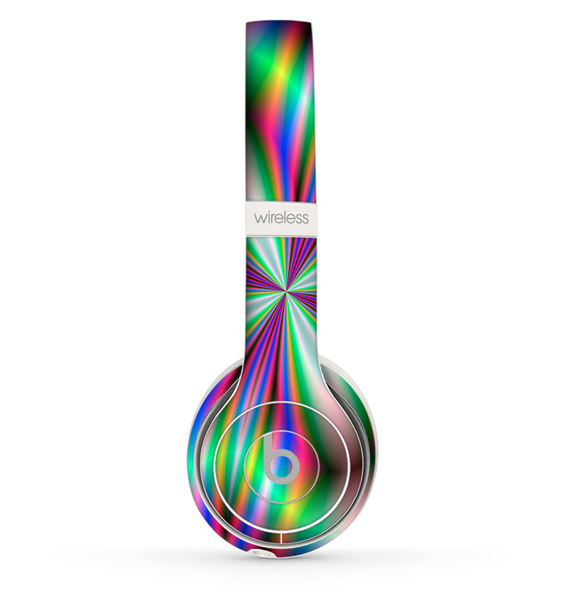 The Neon Tie-Dye Flower Skin Set for the Beats by Dre Solo 2 Wireless Headphones