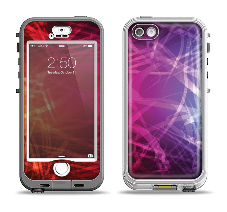 The Neon Translucent Swirls Apple iPhone 5-5s LifeProof Nuud Case Skin Set