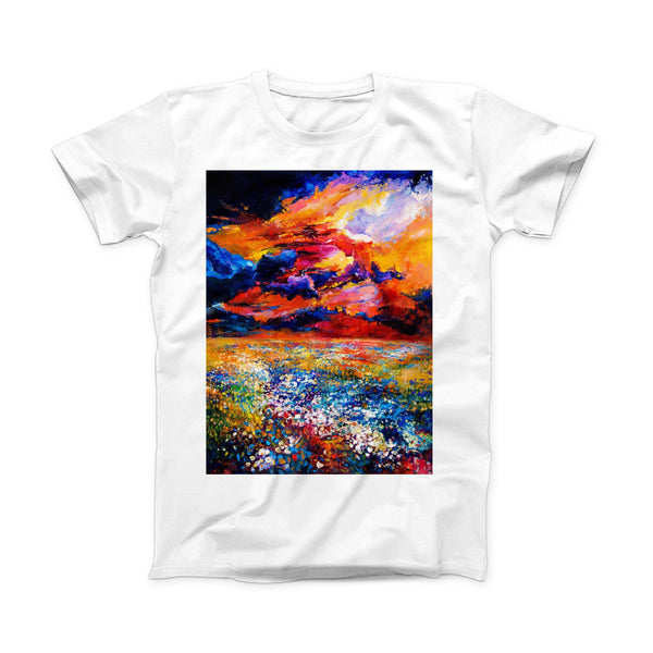The Oil Painted Meadow ink-Fuzed Front Spot Graphic Unisex Soft-Fitted Tee Shirt