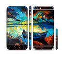 The Oil Pastel of Boat on the Shore Sectioned Skin Series for the Apple iPhone 6/6s Plus