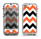The Orange & Black Chevron Pattern Apple iPhone 5-5s LifeProof Nuud Case Skin Set