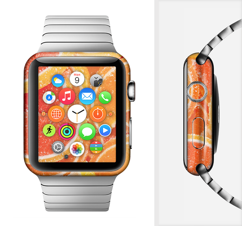 The Orange Candy Slices Full-Body Skin Set for the Apple Watch