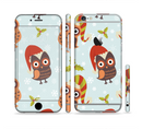 The Orange Cartoon Winter Owls Sectioned Skin Series for the Apple iPhone 6/6s Plus