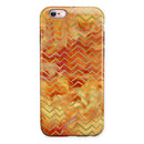 The Orange Grungy Watercolors with Chevron iPhone 6/6s or 6/6s Plus 2-Piece Hybrid INK-Fuzed Case