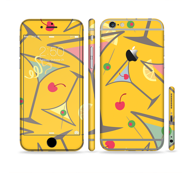 The Orange Martini Drinks With Lemons Sectioned Skin Series for the Apple iPhone 6/6s