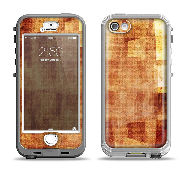 The Oranged Patch Layers Vintage Apple iPhone 5-5s LifeProof Nuud Case Skin Set
