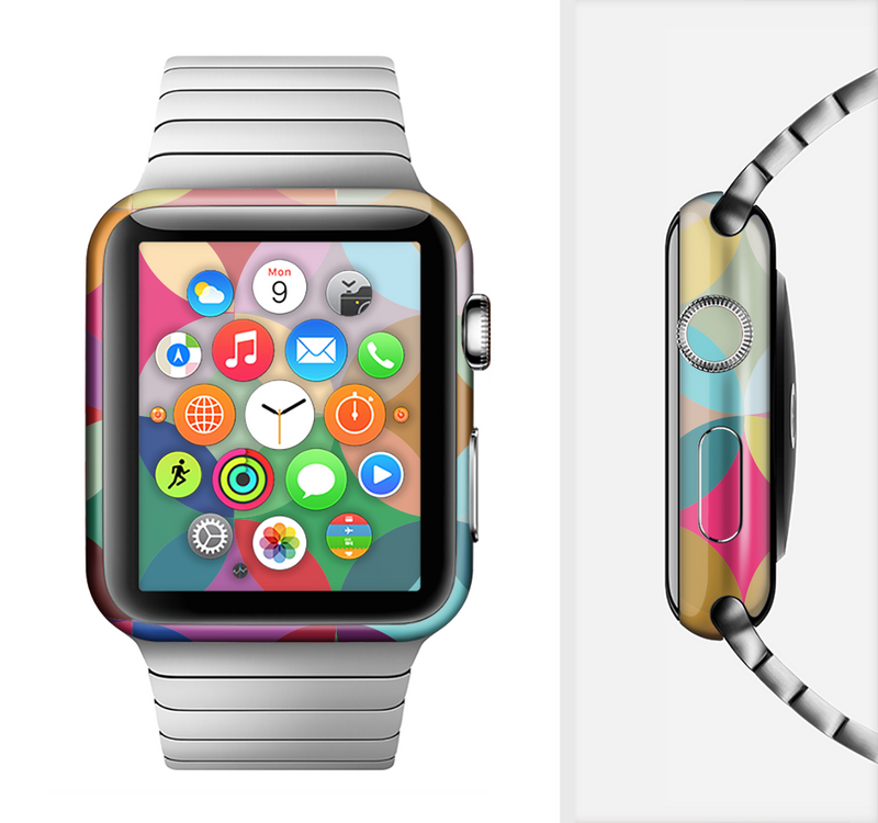 The Overlaping Colorful Connect Circles Full-Body Skin Set for the Apple Watch