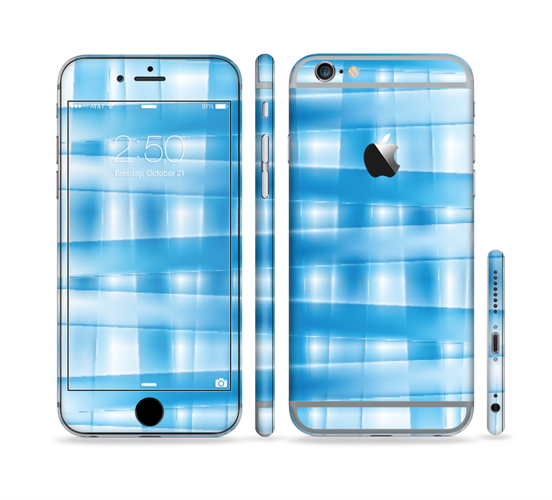 The Overlapping Blue Woven Sectioned Skin Series for the Apple iPhone 6/6s