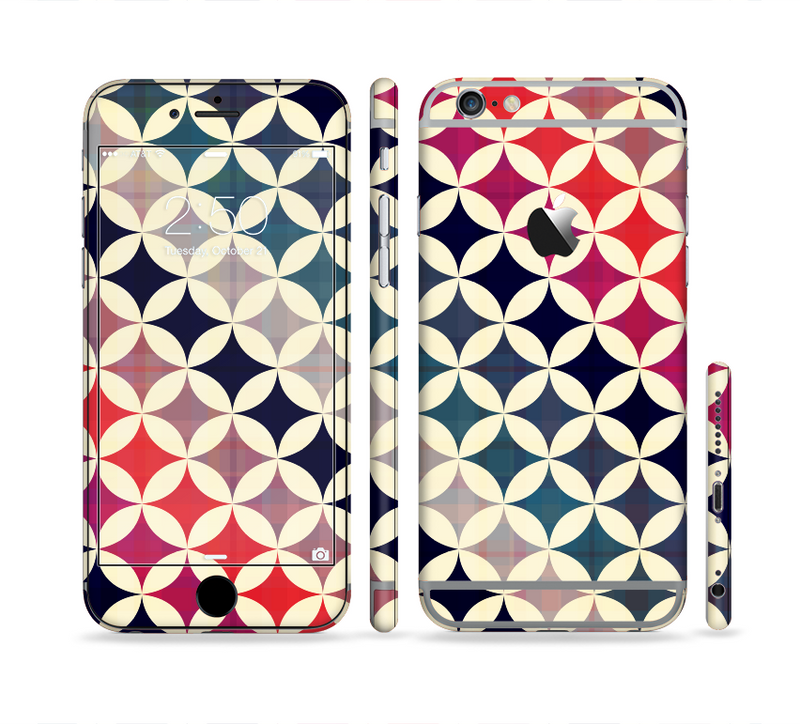 The Overlapping Retro Circles Sectioned Skin Series for the Apple iPhone 6/6s