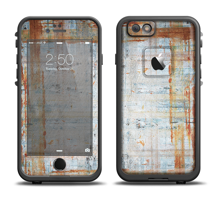 The Painted Grunge Rusted Panel Apple iPhone 6/6s LifeProof Fre Case Skin Set