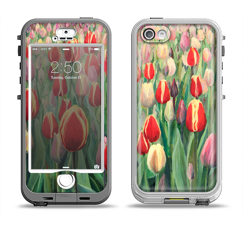 The Painting of Field of Flowers Apple iPhone 5-5s LifeProof Nuud Case Skin Set