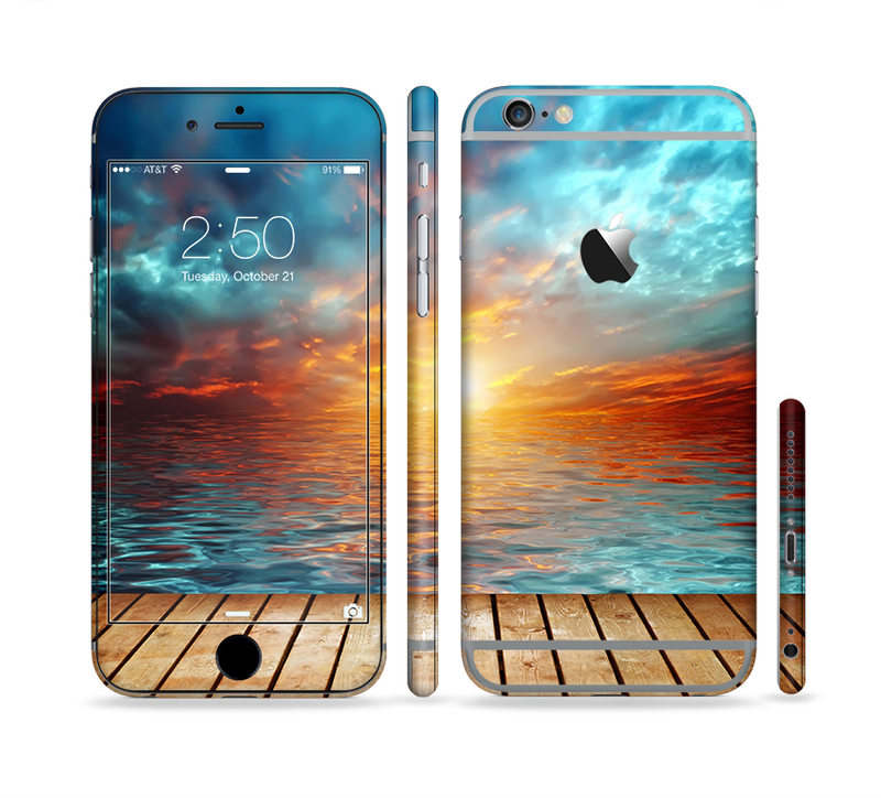The Paradise Sunset Ocean Dock Sectioned Skin Series for the Apple iPhone 6/6s