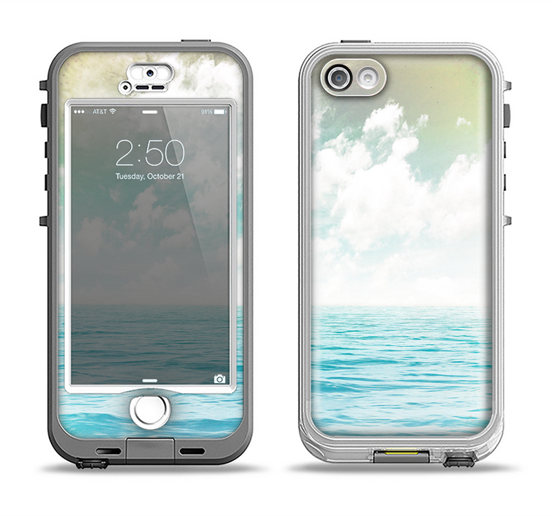 The Paradise Vintage Waves Apple iPhone 5-5s LifeProof Nuud Case Skin Set