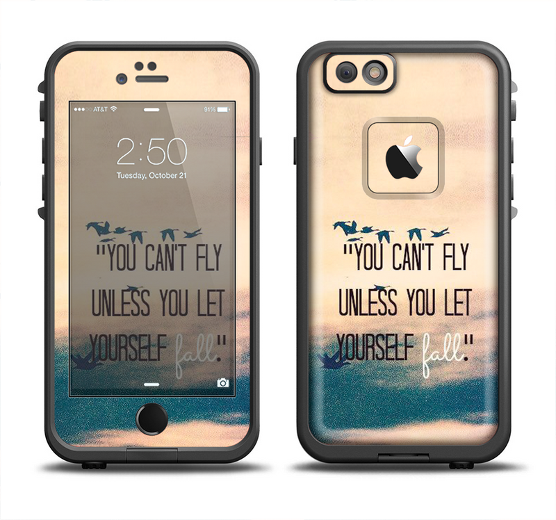 The Pastel Sunset You Cant Fly Unless You Let Yourself Fall Apple iPhone 6/6s LifeProof Fre Case Skin Set