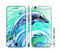 The Pastel Vibrant Blue Dolphin Sectioned Skin Series for the Apple iPhone 6/6s