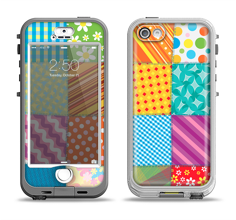 The Patched Various Hot Patterns Apple iPhone 5-5s LifeProof Nuud Case Skin Set